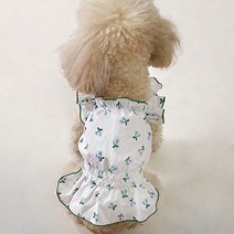 파스텔펫 반려동물 체리패턴 컬러라인 원피스, 그린