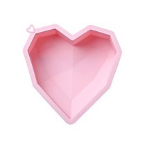 이홈베이킹 3D실리콘몰드 다이아몬드러브하트 대형사이즈, 핑크, 1개