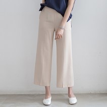 여성용 착한바지58탄 찰랑찰랑 뒷밴딩 와이드 슬랙스 75225