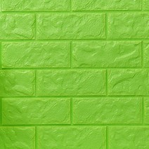 프리미엄 입체 쿠션 벽돌 모양 포인트 벽지 스티커, 그린, 4개