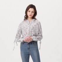 마인드브릿지 여성용 프린트 리본 소매 블라우스 MVBL2230