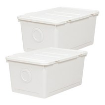 올리빙 도트 리빙박스 52L, 크림화이트, 2개