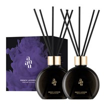 아유아유 퍼퓸 디퓨저 2구 200ml + 섬유스틱 10p 세트, 프렌치라벤더
