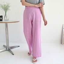 헤이진 여성용 린넨 핀턱 마 와이드팬츠 P3