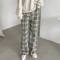 여성용 데일리 체크 고방 팬츠 79273