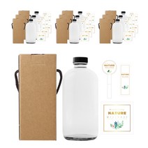 검정캡 보스턴 유리병 480ml + 스티커 LB10 + 박스 패키지, 10세트