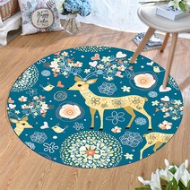 귀엽고 유니크한 캐릭터 원형 카페트 발매트, 14타입