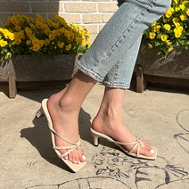 벨레페 멜스 스퀘어 꼬임 쪼리 뮬 샌들힐 6cm