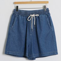 여성용 프레즐 밴딩 청반바지