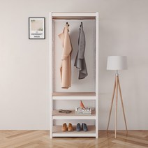 홈던트 하우스 드레스룸 4단 행거 행거봉1 800 x 400 x 2100 mm, 화이트