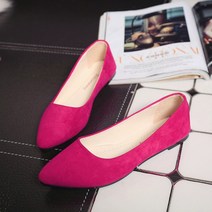 빈슈 여성용 컬러풀 스웨이드 플랫슈즈