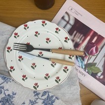 더블제이유 엔틱 홈카페 플레이트 접시, 2개