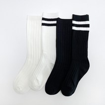 루쓰키즈 아동용 크루삭스 장목 니삭스 양말 4족 세트