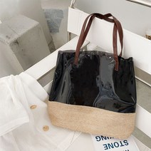 투명 젤리 여름 휴양지 여성 패션 가방 밀집 로프 바닥 안전 토트백