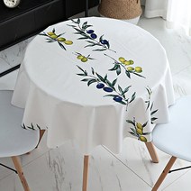 알럽홈 북유럽패턴 방수 테이블 보, 열매 원형, 100cm