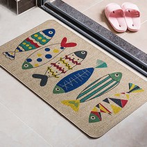 더플로우컴퍼니 빈티지한 일러스트 페브릭 발매트, 피쉬