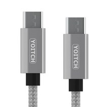 요이치 C타입-C타입 웨이크 CC 60w 초고속 USB 3.1 Gen1 PD 고속충전 케이블, 100cm, 메탈