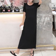 히즈플랜 라운드넥 심플 롱원피스