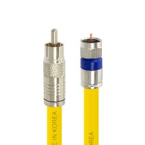 솔탑 고급형 RCA TO RF 5C 압착 방수 TV 동축 콤보 케이블 옐로우 5m, SOLTOP-802