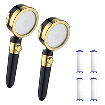 에버하우스 힐링퓨어 3단 온오프 샤워기 2p + 필터 4p 블랙 FREE