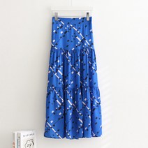 피핀 여성용 뒷밴딩 프릴 롱 스커트 53237