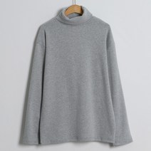 프롬미스 여성용 도톰한 여유핏 피치면 폴라 긴팔 티셔츠