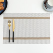 라이프핏 PVC 방수 테이블 매트 4P, 아이보리, 45 x 30 cm