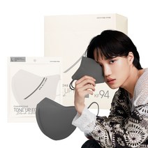 참존 톤업핏 블랙라벨 라이트 KF94 마스크 대형, 25개입, 1개, 무드 그레이