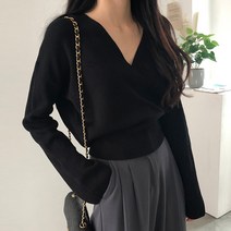 프롬미스 여성용 레이블 랩 니트