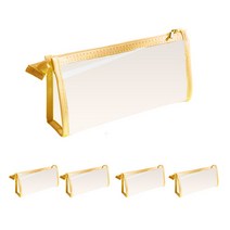 인노블 투명 컬러테두리 필통, 노란색, 5개