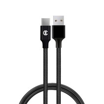 디씨네트워크 메탈 패브릭 USB C타입 고속 충전케이블, 2m, 블랙