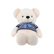 블랑가또 대형 곰 인형, 120cm, 크림 블루 스웨터 리본