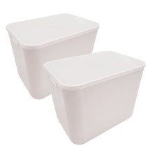다용도 뚜껑 수납바스켓 대, 화이트, 2개