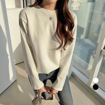 쿨쿠 여성용 도톰 라운드 긴팔 티셔츠