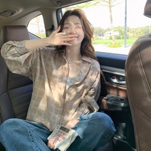 패션풀 여성용 썬블 루즈핏 체크 셔츠 27893
