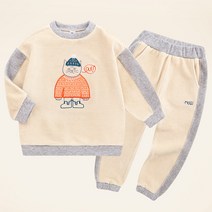 몰리멜리 아동용 모자 쓴 고양이 벨로아 상하 바지 세트