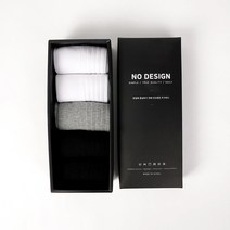 노디자인 남성용 링크스 골지 중목 양말 화이트 2p + 그레이 + 블랙 2p + 기프트 박스 세트