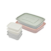 씨밀렉스 프레쉬핏 냉장고 정리용기 세트, 1세트, GRAY 780ml x 2p   WHITE 780ml x 2p   GREEN 2000ml   PINK 2000ml