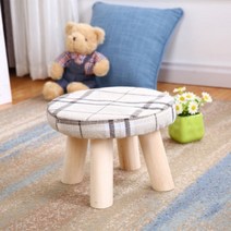 세뇨르킴 가정용 거실 원목 스툴, 스트라이프