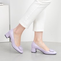 잠비 여성용 샐리 수제화 스퀘어토 펌프스 힐 5cm