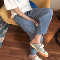 임산부 골지 주름 9부 찰랑찰랑 심플 바지