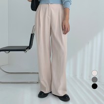 무드인더 여성용 겉기모 와이드 슬랙스