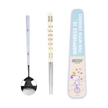 릴팡 스누피 옥타 진공수저 슬림케이스 세트 SN6936, 혼합색상, 스푼 + 젓가락 + 케이스