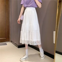 루나걸 미즈닝 레이스 미디 스커트