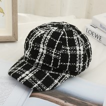 여성용 블랙앤화이트 헌팅캡 팔각모