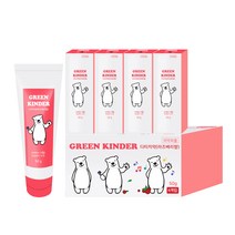 덴탈케어시스템 유아용 그린킨더 저불소 치약 라즈베리향, 50g, 4개