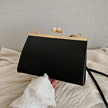 레이스리본 왕진주 클립 사각 크로스백
