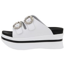 단골언니 여성용 루씨드 써클 비죠 스트랩 통굽 슬리퍼