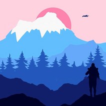 밀스턴 5D 단색 풍경 보석십자수 DIY 패키지 핑크달등산, 혼합색상, 1개
