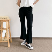 헤이진 여성용 핀턱 부츠컷 밴딩 팬츠
